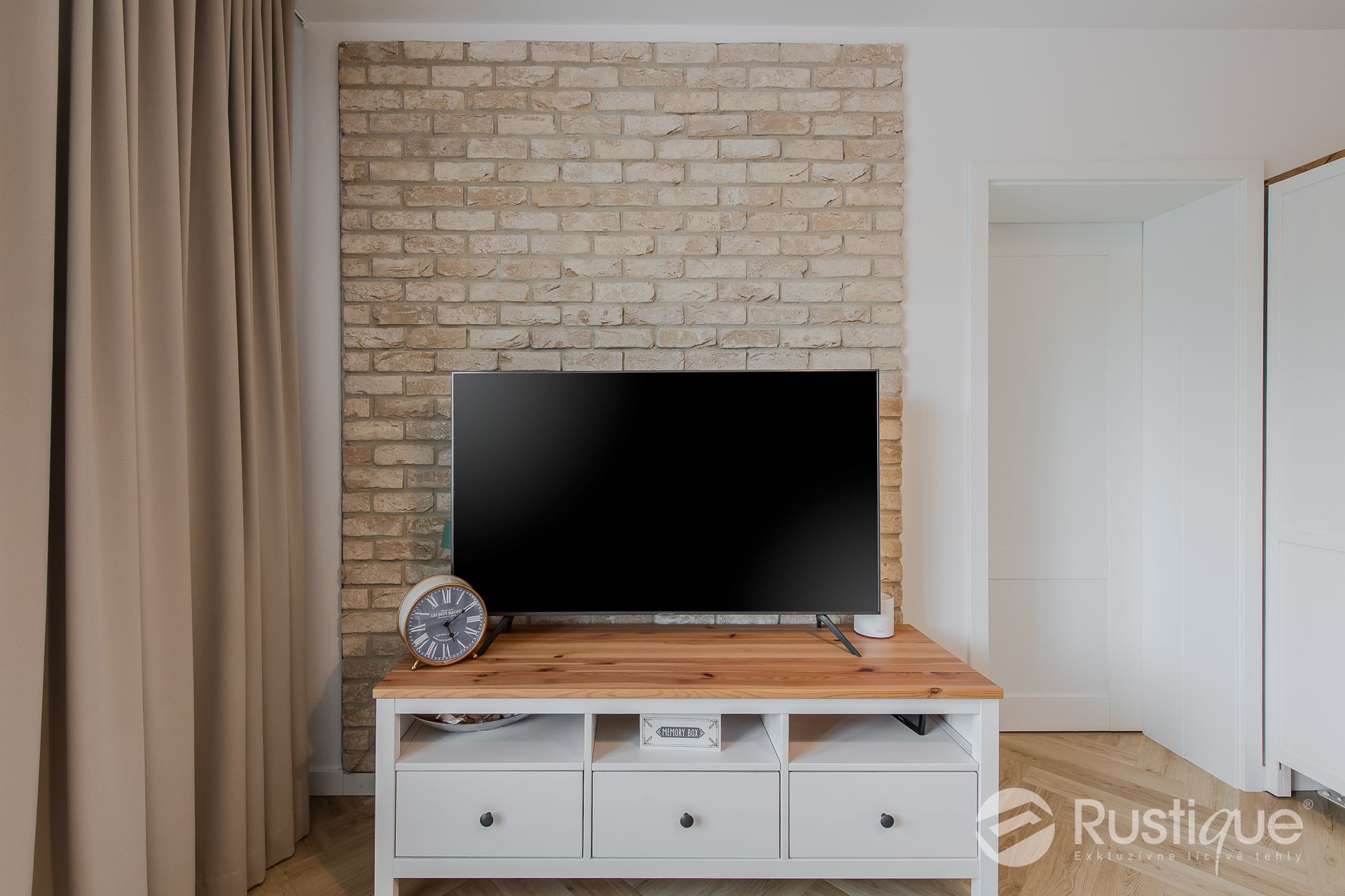 Tehlový obklad Antica beige a Washington v interiéri od Rustique.sk