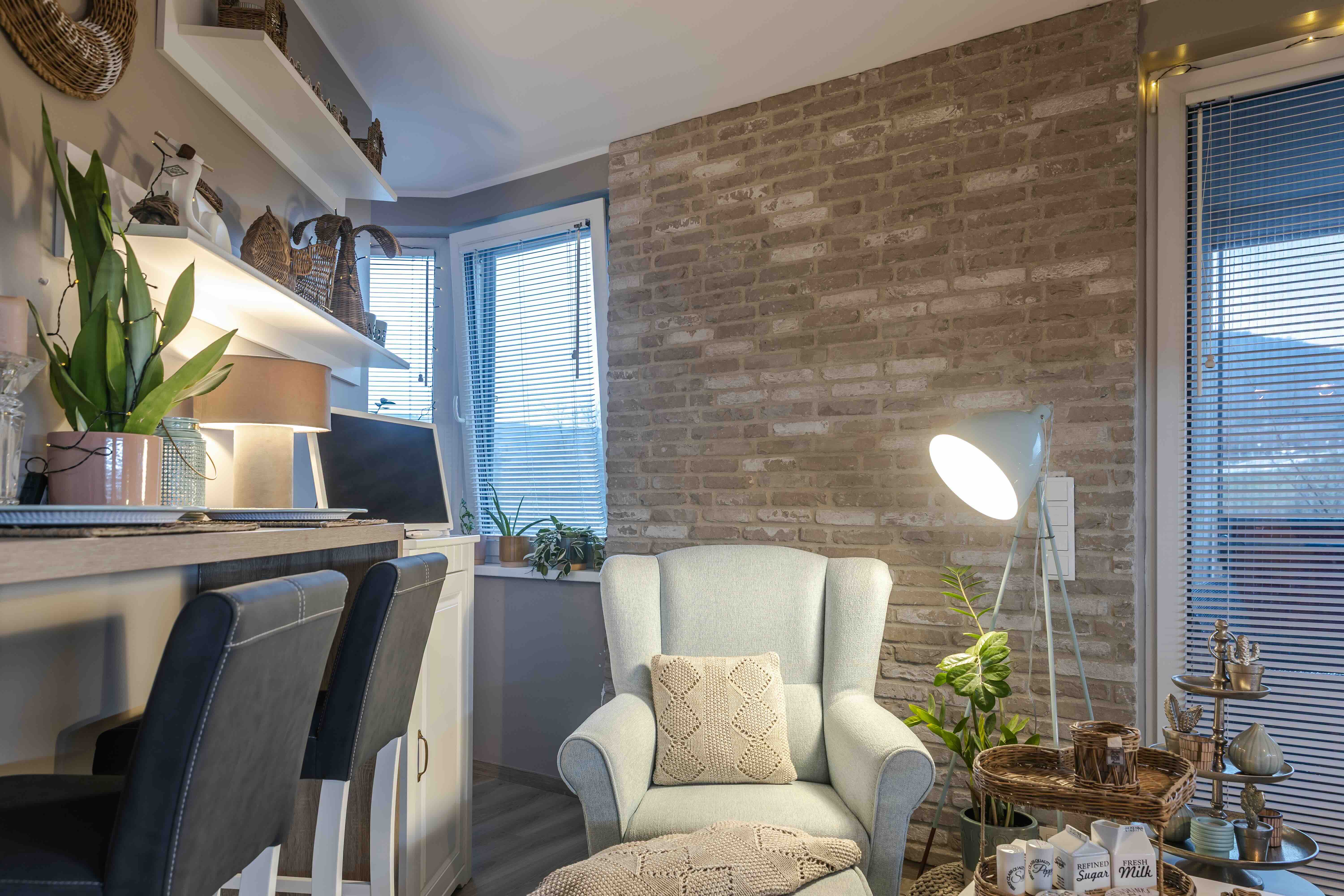 Tehlový obklad London Light v interiéri od Rustique.sk