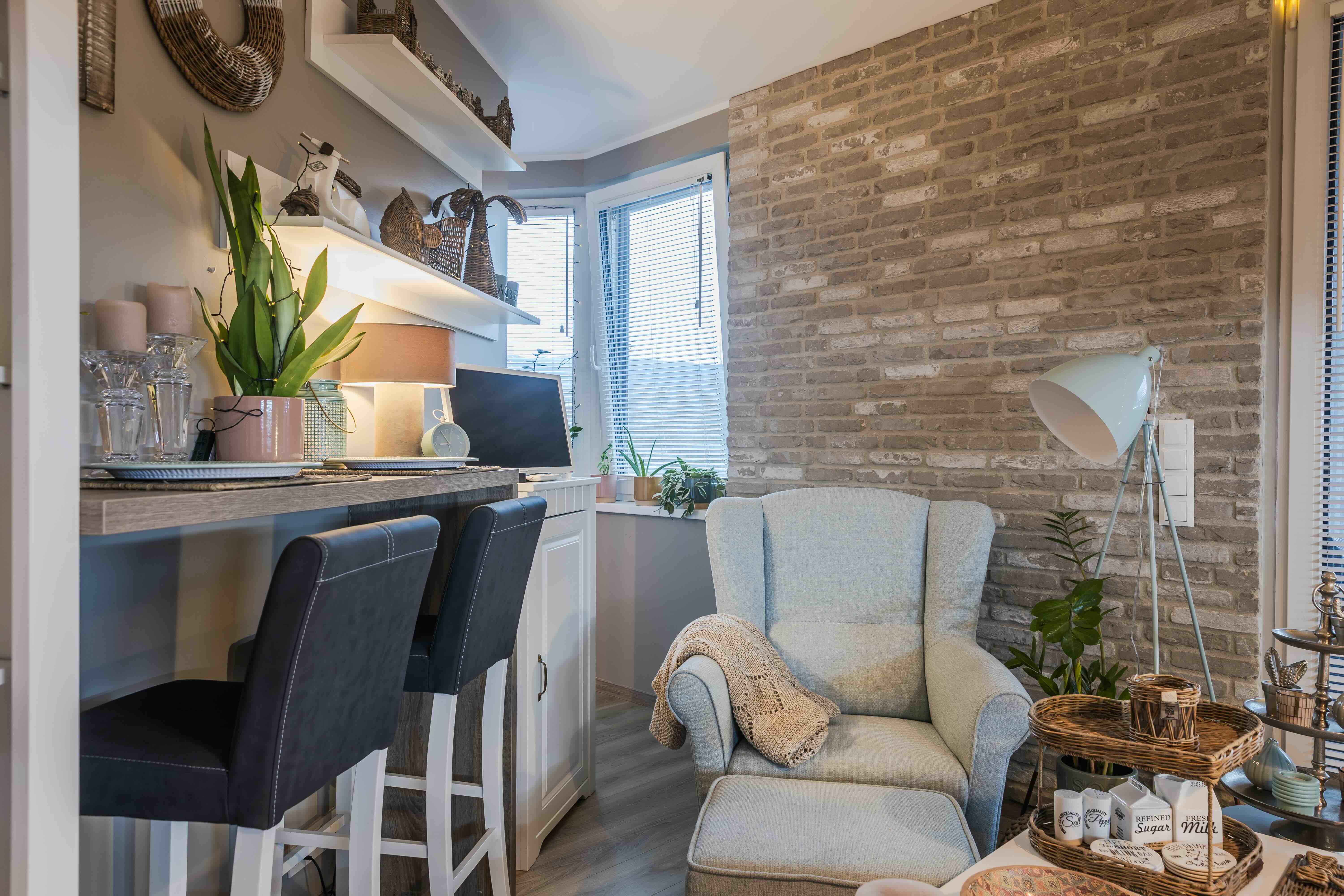 Tehlový obklad London Light v interiéri od Rustique.sk