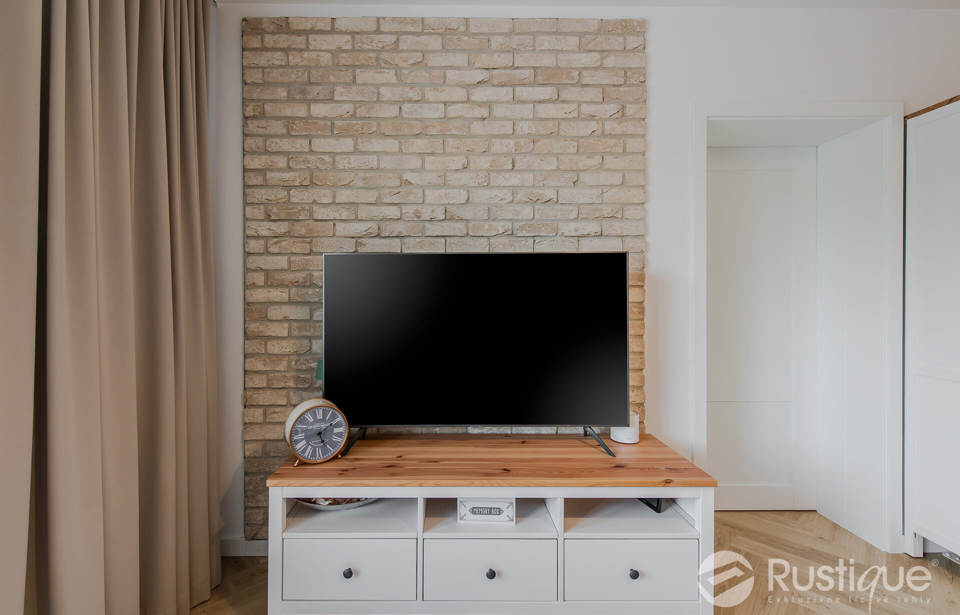 Tehlový obklad Antica beige a Washington v interiéri od Rustique.sk