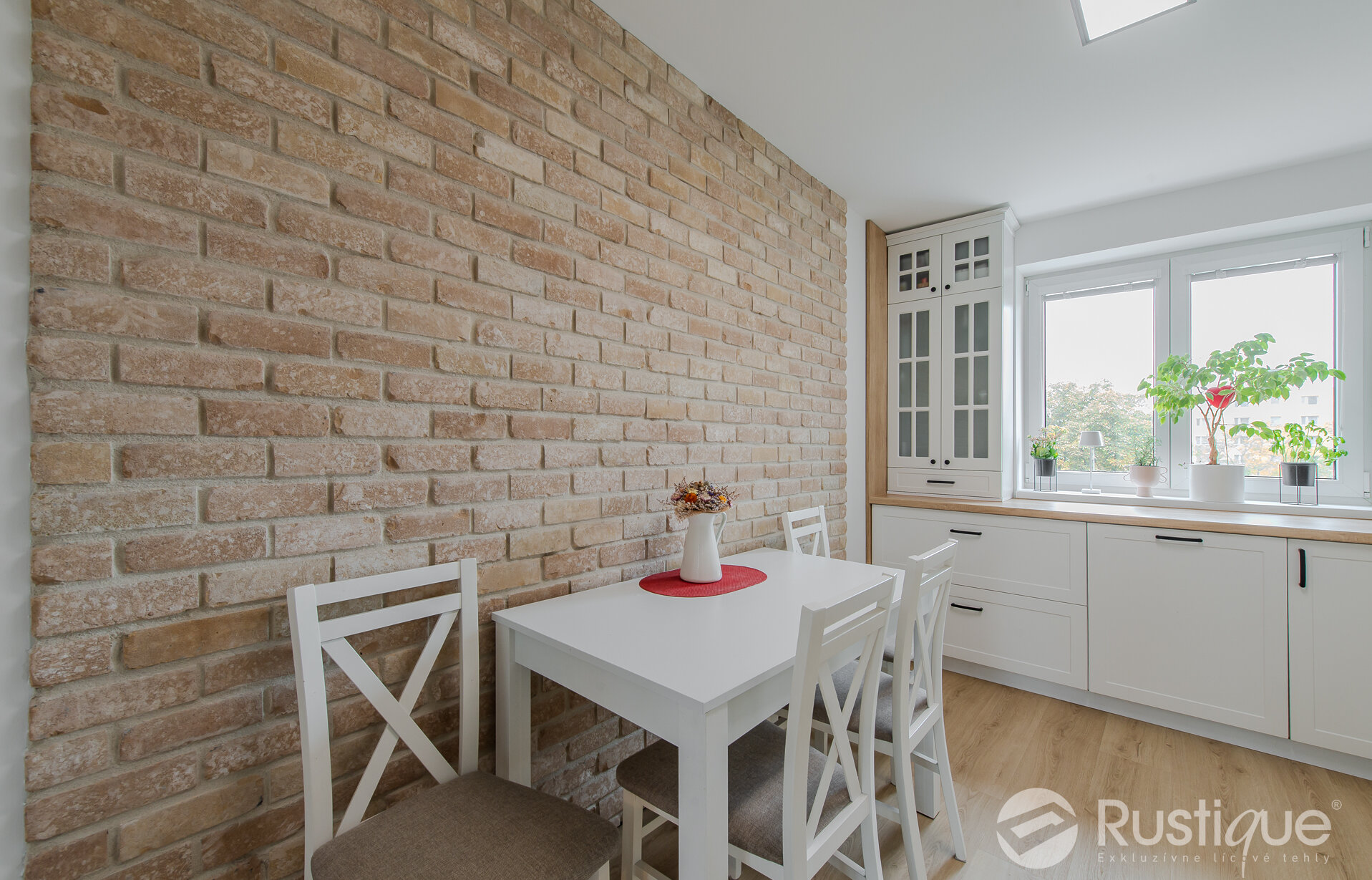 Tehlový obklad Antica beige a Washington v interiéri od Rustique.sk