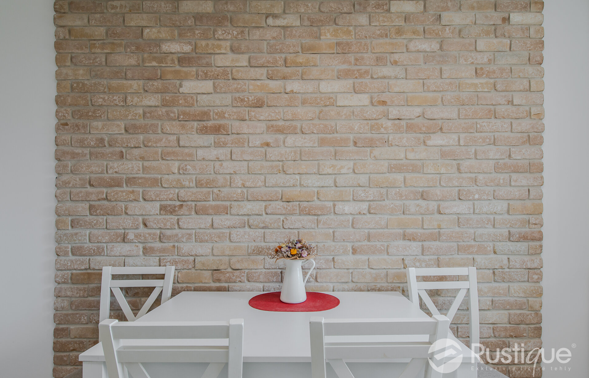 Tehlový obklad Antica beige a Washington v interiéri od Rustique.sk