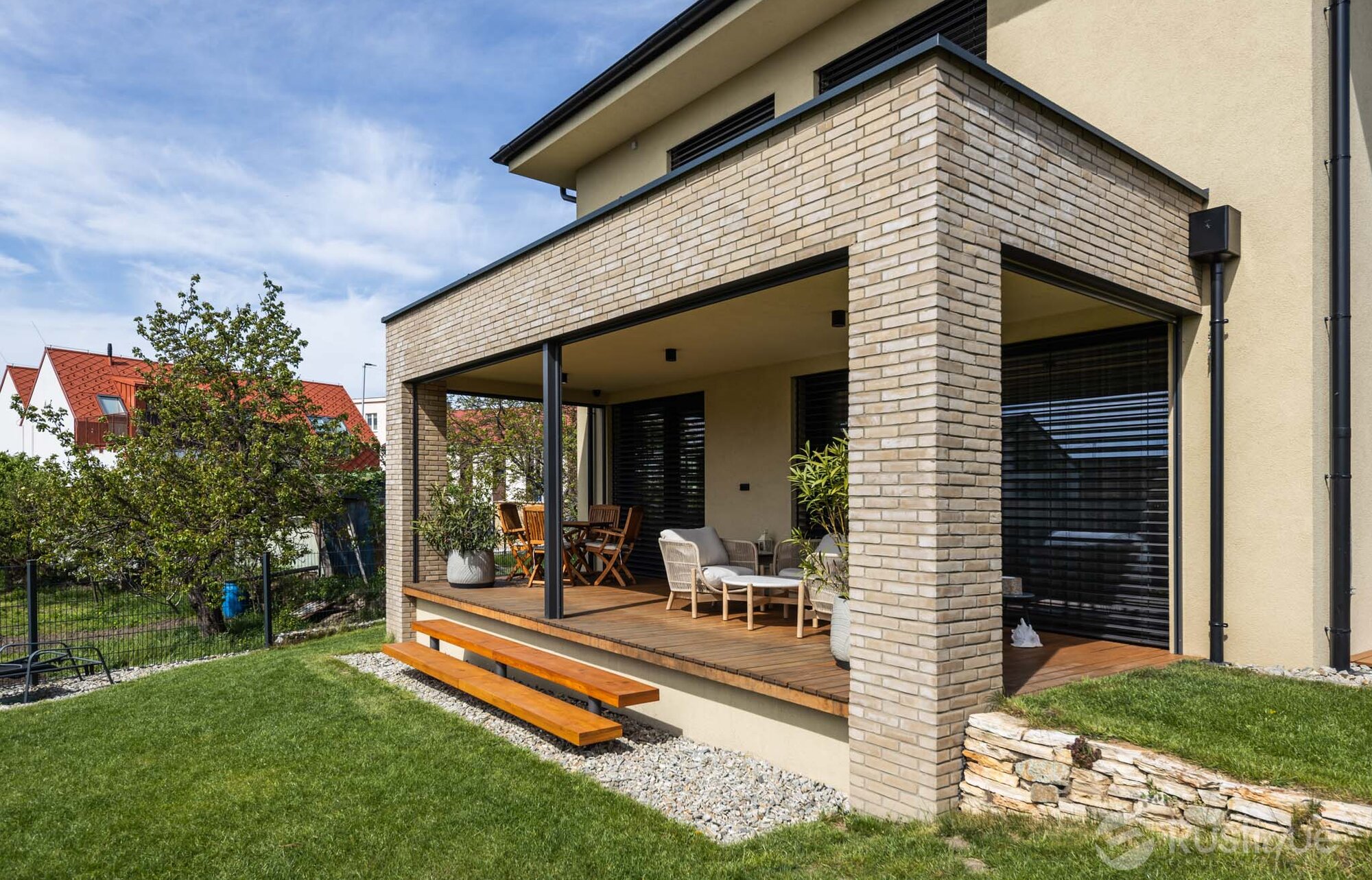 Tehlový obklad Grisea Smook na fasáde rodinného domu