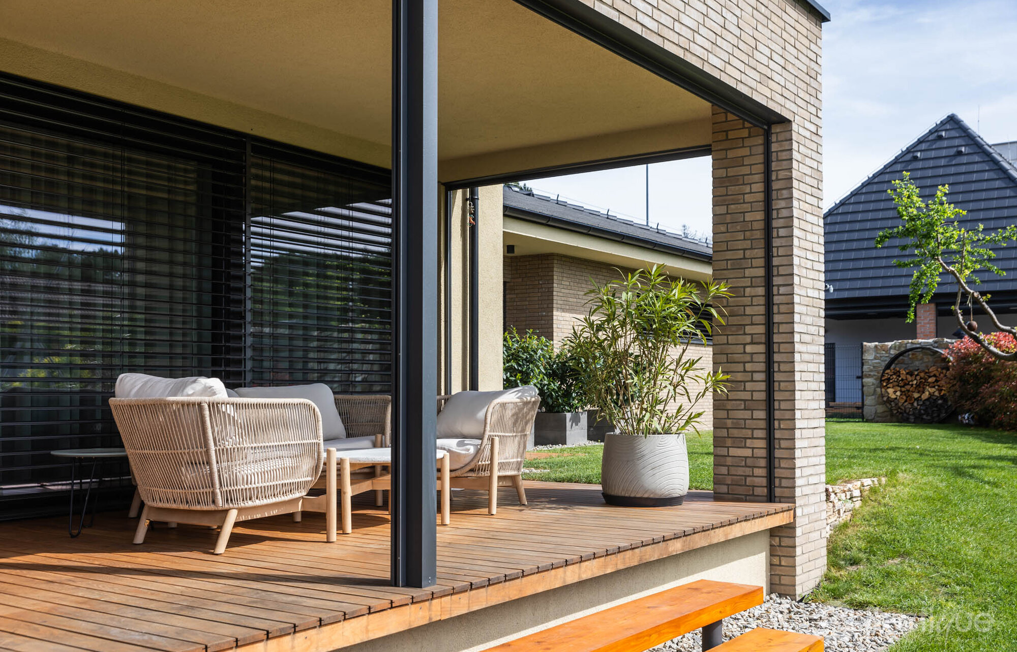 Tehlový obklad Grisea Smook na fasáde rodinného domu