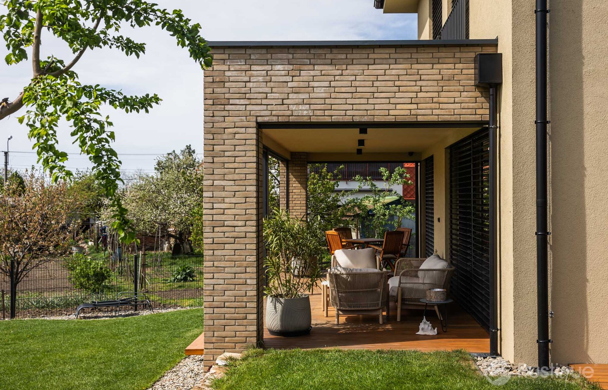 Tehlový obklad Grisea Smook na fasáde rodinného domu