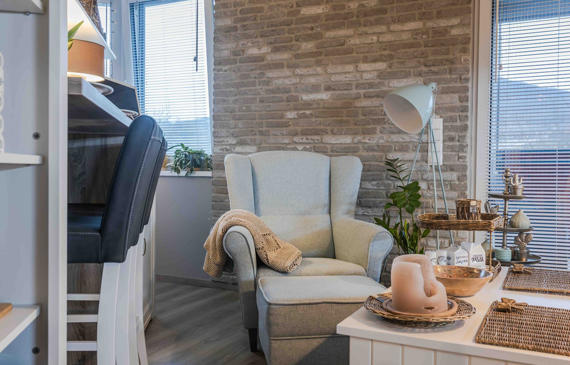 Tehlový obklad London Light v interiéri od Rustique.sk