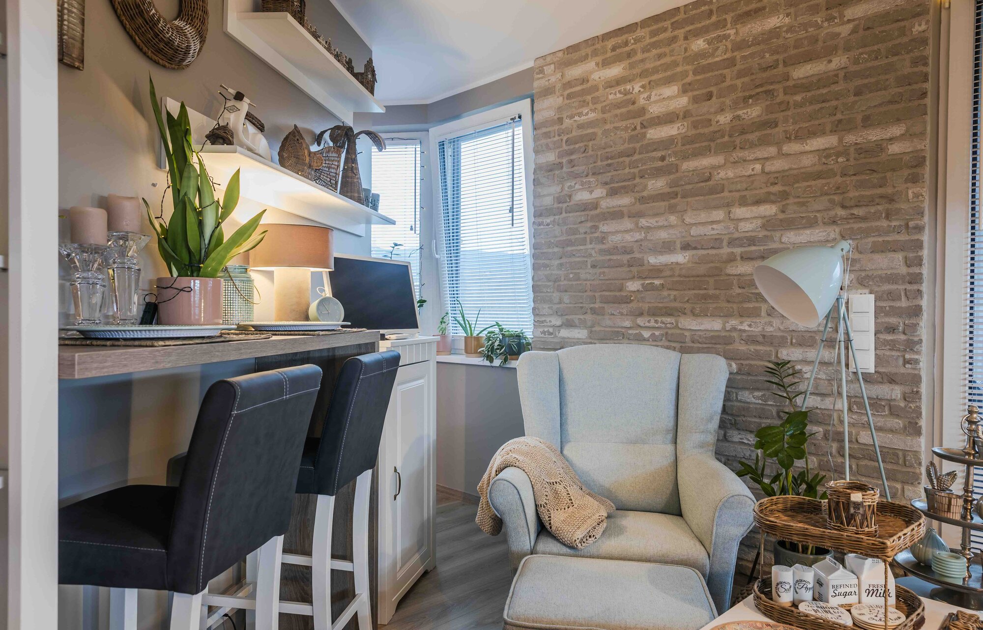 Tehlový obklad London Light v interiéri od Rustique.sk