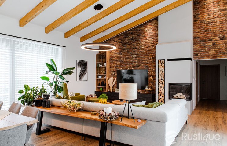 Tehlový obklad Castello v obývačke