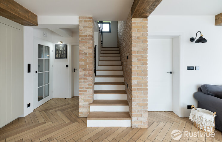 Schodisko tehlovým obkladom Washington v rodinnom dome