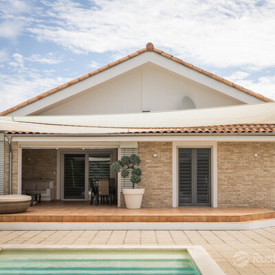 Tehlový obklad Antica Beige ne fasáde rodinného domu od Rustique.sk