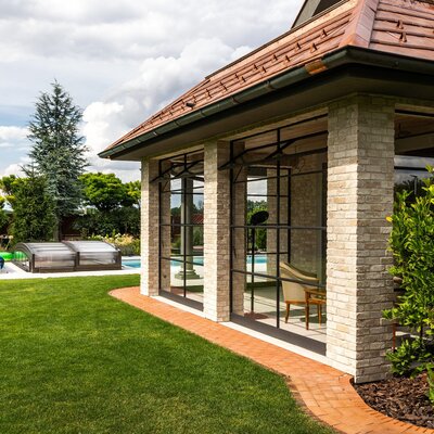 Tehlový obklad Antica Beige na fasáde rodinného domu