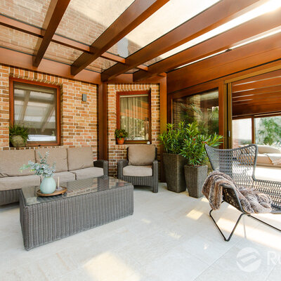 Tehlový obklad Bronseo v zimnej záhrade