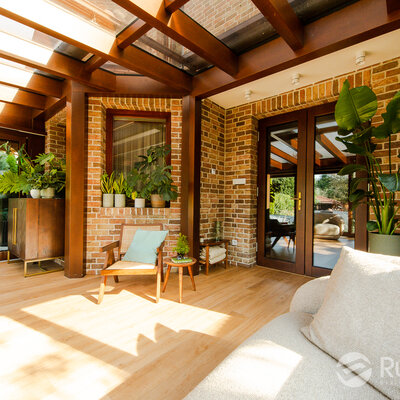 Tehlový obklad Bronseo v zimnej záhrade