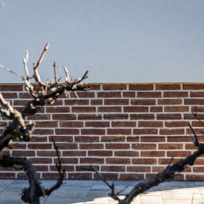 Tehlový obklad Carmine genuancierd na fasáde rodinného domu od Rustique.sk