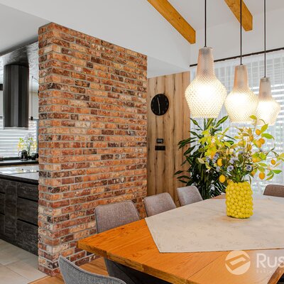 Tehlový obklad Castello v jedálni