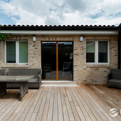 Tehlový obklad Geel Bruin na fasáde rodinného domu