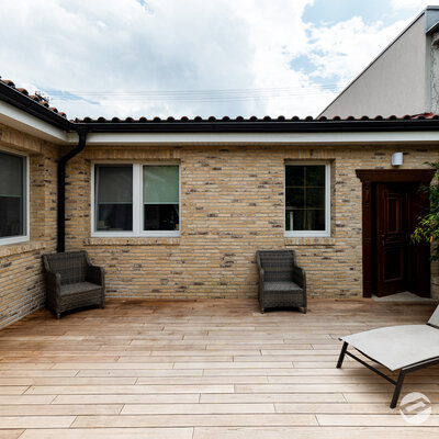 Tehlový obklad Geel Bruin na fasáde rodinného domu