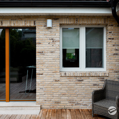 Tehlový obklad Geel Bruin na fasáde rodinného domu