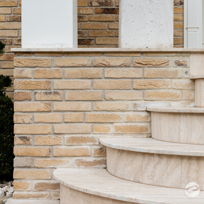 Tehlový obklad Geel Bruin na fasáde rodinného domu