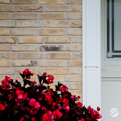 Tehlový obklad Geel Bruin na fasáde rodinného domu