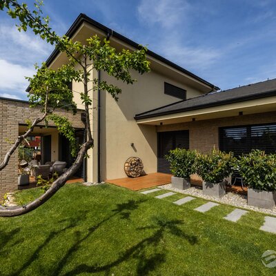 Tehlový obklad Grisea Smook na fasáde rodinného domu