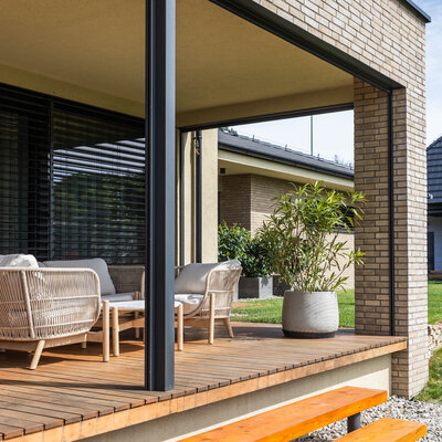 Tehlový obklad Grisea Smook na fasáde rodinného domu