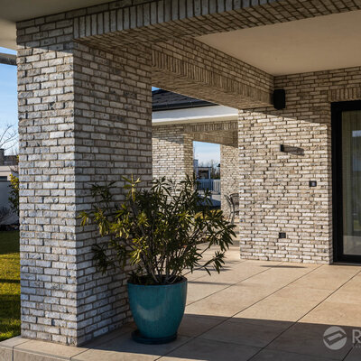 Tehlový obklad Hubertus Snowdust na fasáde rodinného domu