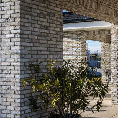 Tehlový obklad Hubertus Snowdust na fasáde rodinného domu