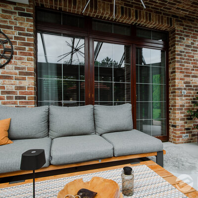 Tehlový obklad Red kasteel antiek v zimnej záhrade