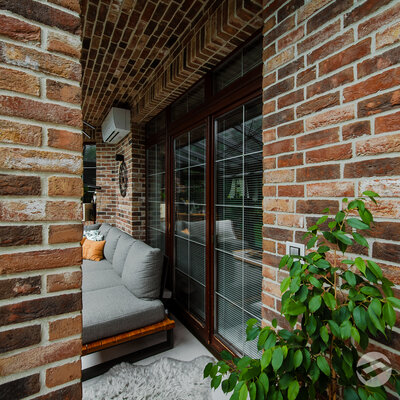 Tehlový obklad Red kasteel antiek v zimnej záhrade