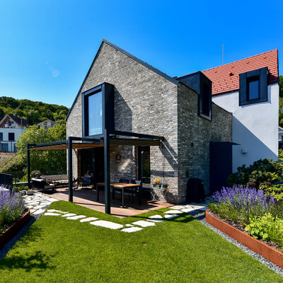 Hubertus tehlový obklad na fasáde rodinného domu