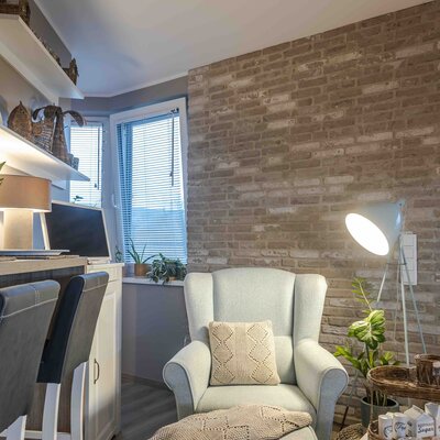 Tehlový obklad London Light v interiéri od Rustique.sk