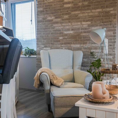 Tehlový obklad London Light v interiéri od Rustique.sk