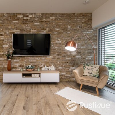 Tehlový obklad Mystique v obývačke v interiéri