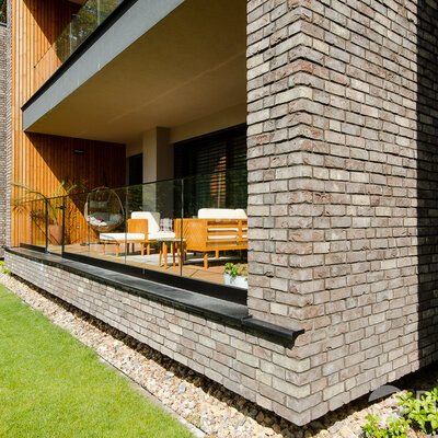 Tehlový obklad Nevado Orange na fasáde rodinného domu