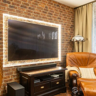 Tehlový obklad Oranje Donkerbont v interiéri v obývačke