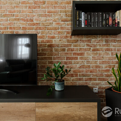 Tehlový obklad Oud elst v obývačke