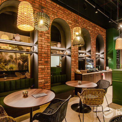 Tehlový obklad Oud Wijn v interiéri fitnesscentra