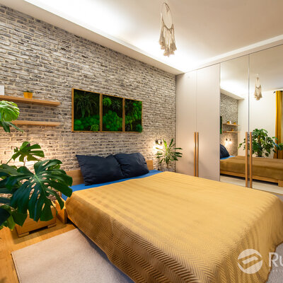 Tehlový obklad Rainbow Snowdust 2 v spálni od Rustique.sk