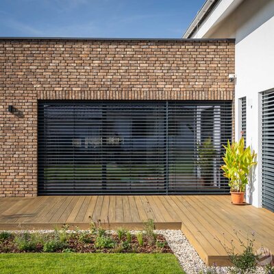 Tehlový obklad Sepia Gesinteld na fasáde rodinného domu