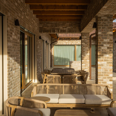 Tehlový obklad Toscane antiek na fasáde rodinného domu od Rustique.sk