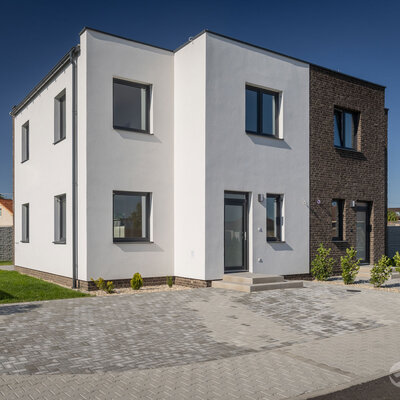 Tehlový obklad Umber na fasáde rodinného domu