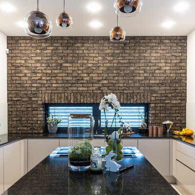 tehlový obklad umber v kuchyni