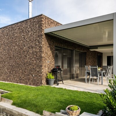 Tehlový obklad Umber na fasáde rodinného domu