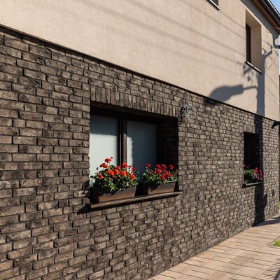 Tehlový obklad Umber na fasáde rodinného domu