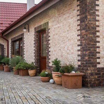 Tehlový obklad Violet na fasáde rodinného domu