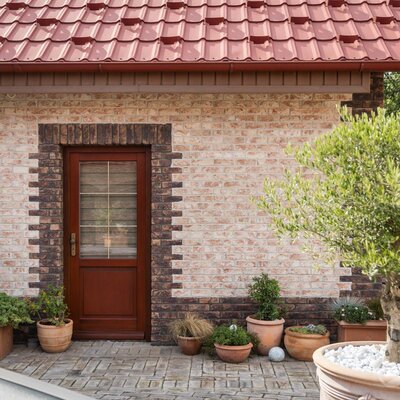 Tehlový obklad Violet na fasáde rodinného domu