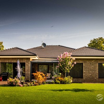 Tehlový obklad WS Sepia na fasáde rodinného domu