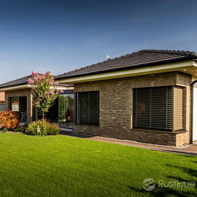 Tehlový obklad WS Sepia na fasáde rodinného domu