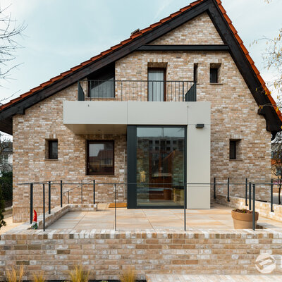 Tehlový obklad Zandlicht na fasáde rodinného domu